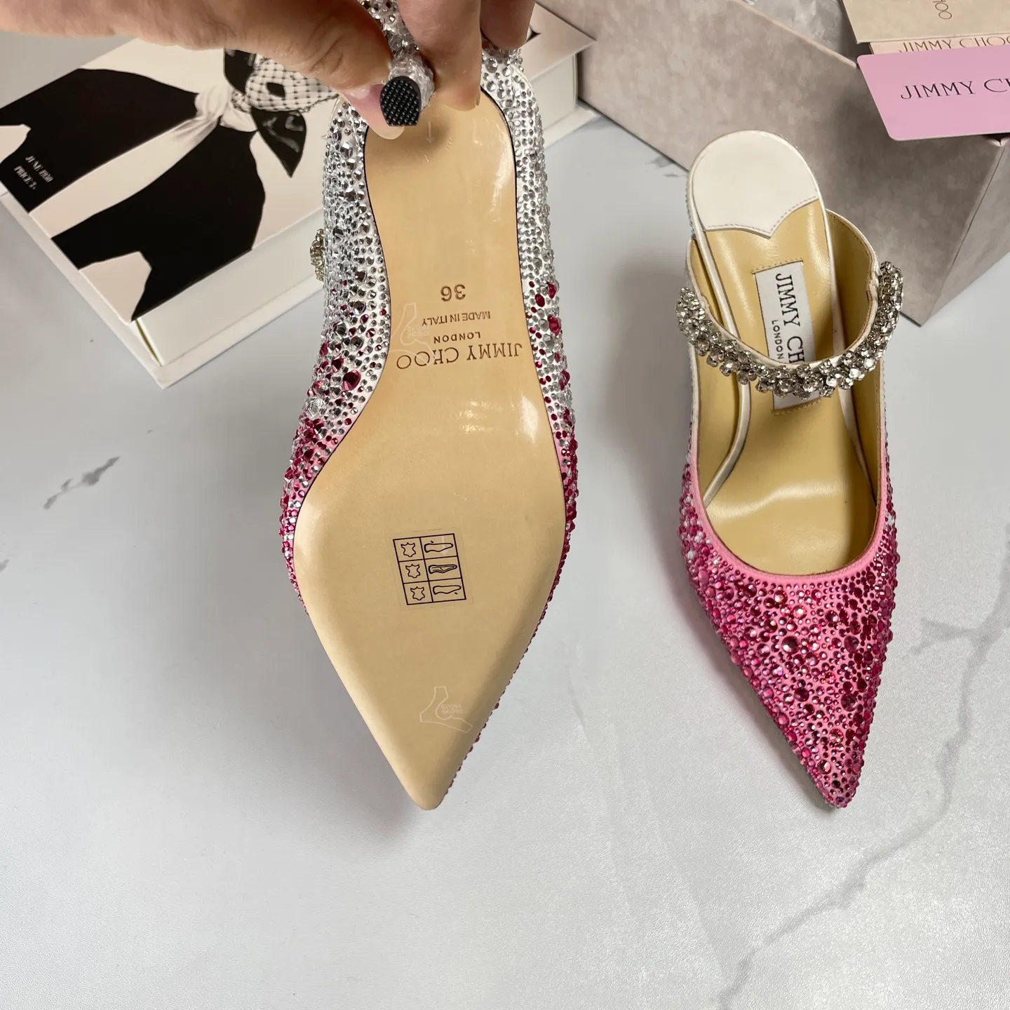 👟👟Ex-factory price 680👟👟 Jimmy Choo BING 65 diamond high heels 35-40 (41 42 43 customized)